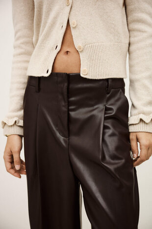 BA&SH RAMI  pantalon faux cuir marron