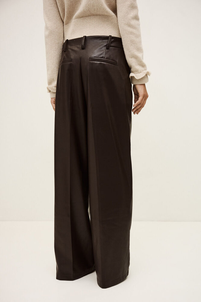 BA&SH RAMI  pantalon faux cuir marron
