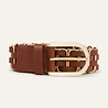 BA&SH BECK ceinture cuir tressée camel