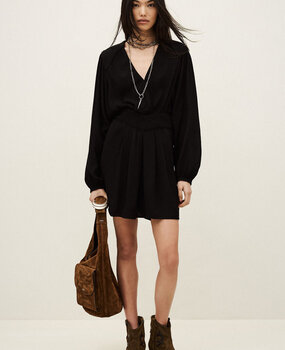 BA&SH ALANA robe courte cache-coeur noire