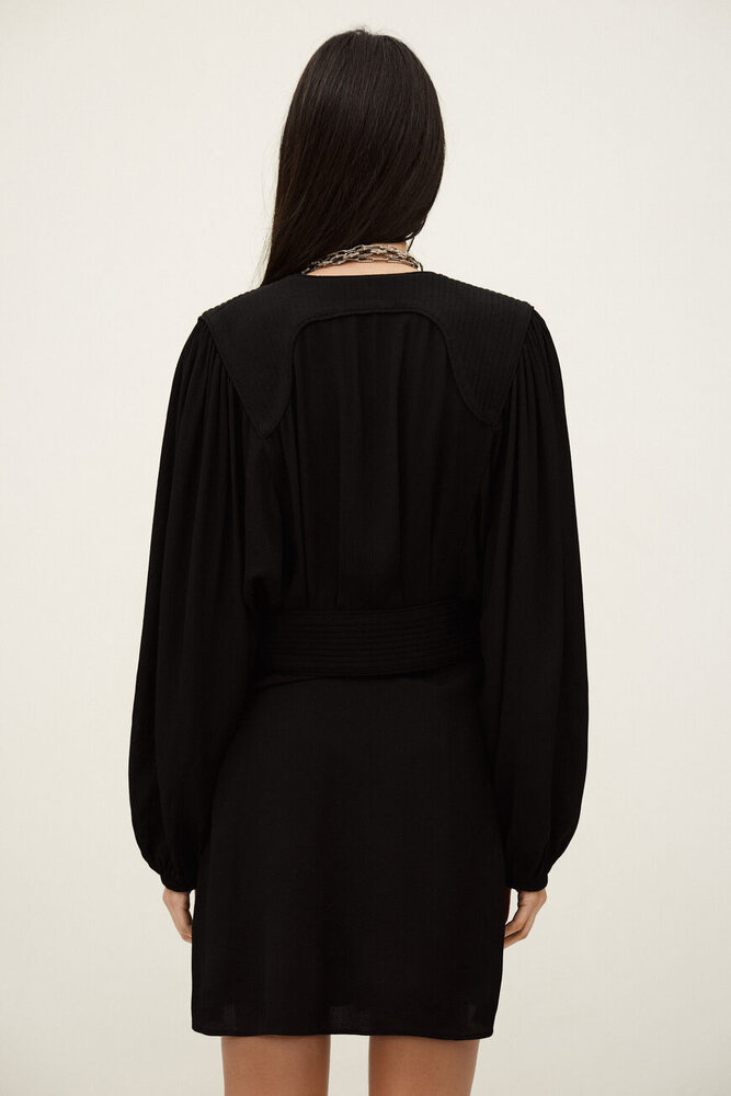 BA&SH ALANA robe courte cache-coeur noire