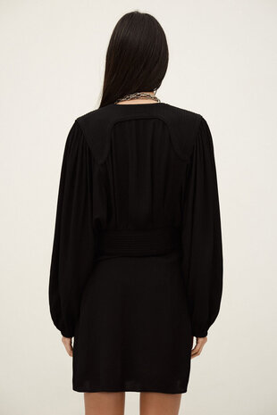 BA&SH ALANA robe courte cache-coeur noire