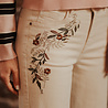 BOHO jean brodé crème naturelle