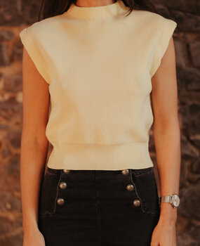 YSEULT blouse sans manches jaune pastel