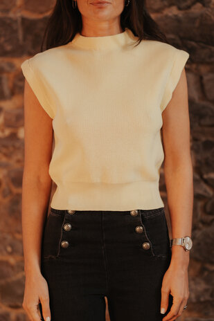 YSEULT blouse sans manches jaune pastel