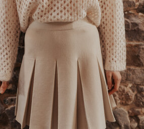 MIRABELLE jupe plissée beige