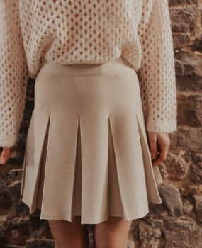 MIRABELLE jupe plissée beige