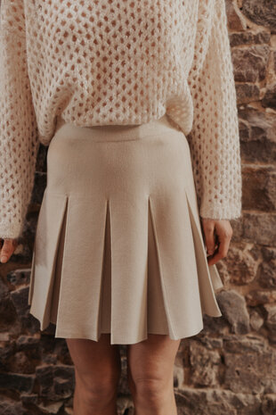 MIRABELLE jupe plissée beige