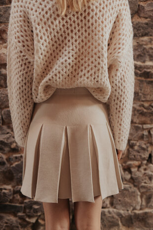 MIRABELLE jupe plissée beige