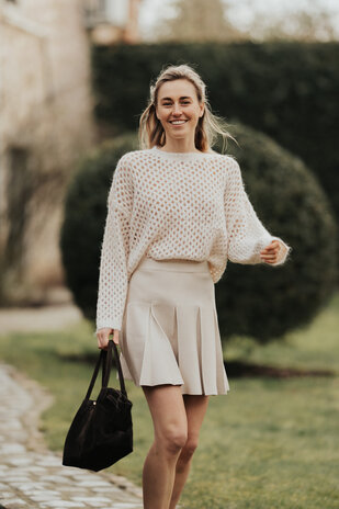 MIRABELLE jupe plissée beige