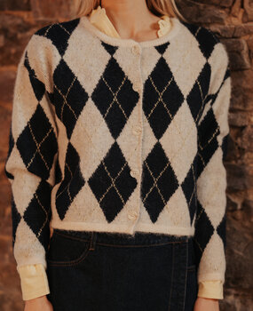 YXELIA gilet bleu/beige