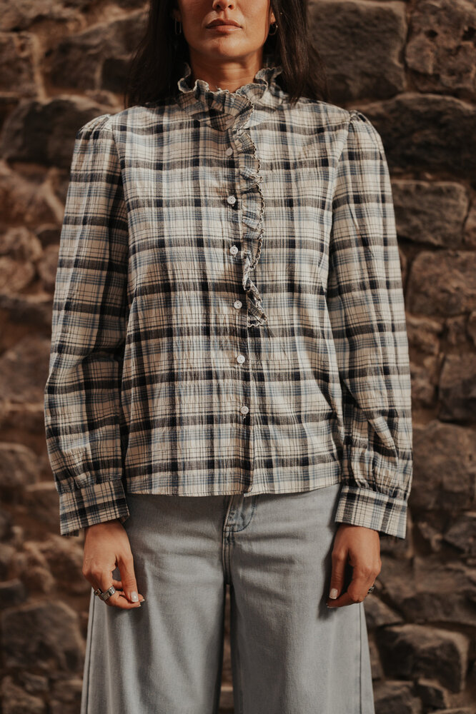 KYSSIA chemise a carreaux bleu