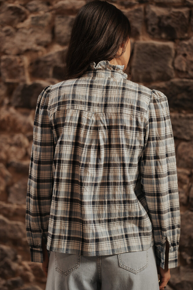 KYSSIA chemise a carreaux bleu