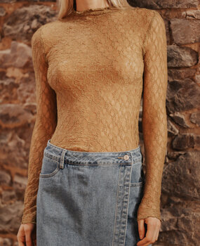 ZARIA blouse transparent vert olive