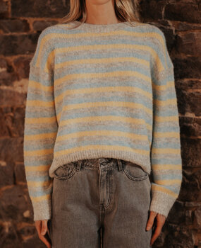 LYSAE pull bleu/jaune/gris