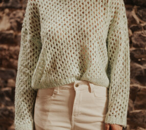NYVARA pull en crochet vert