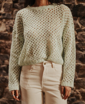 NYVARA pull en crochet vert