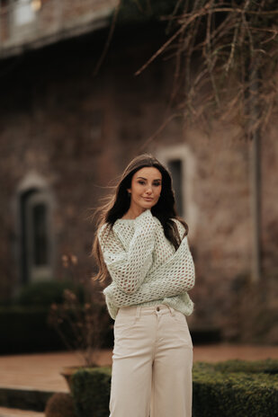 NYVARA pull en crochet vert