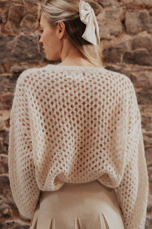 NYVARA pull en crochet beige