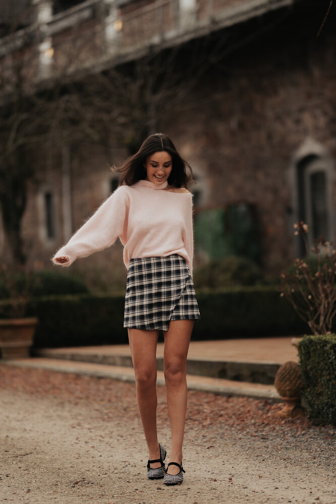 VALENTIA ballerines bleu marine à strass