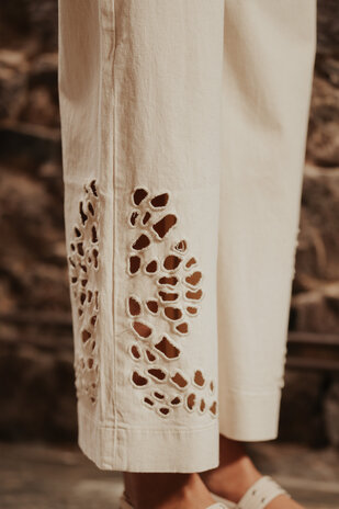 PAULINE jean crème ankle wide