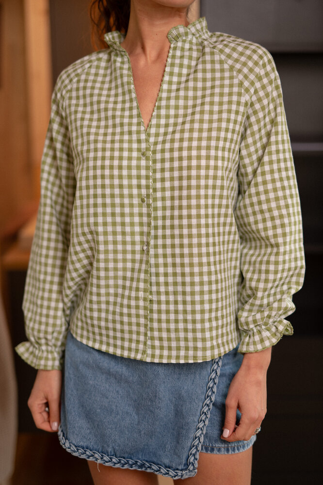 CALYNA chemise a carreaux vert