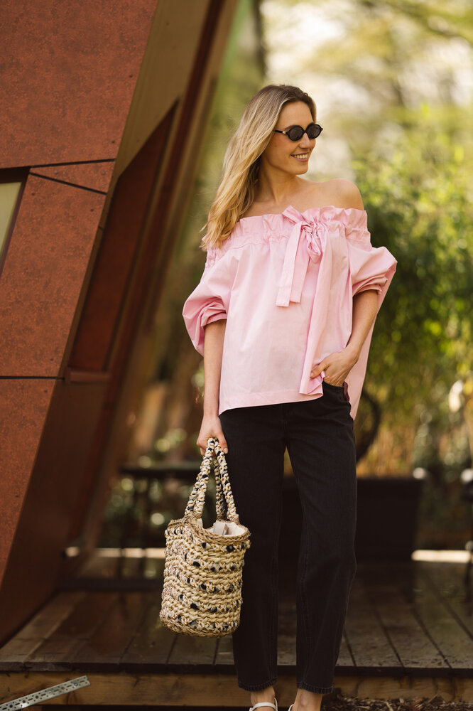 ALYSS blouse col bateau rose