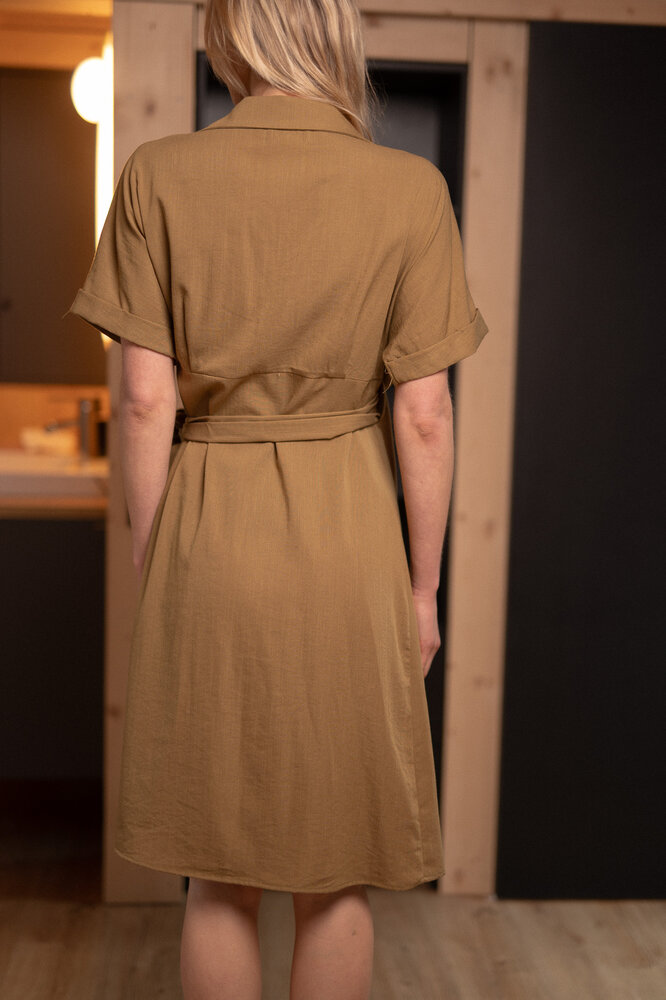 AELYRA robe mi-longue kaki