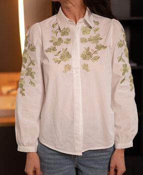 VELINA chemise blanc/vert