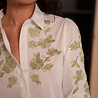 VELINA chemise blanc/vert