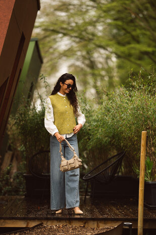 VELINA chemise blanc/vert