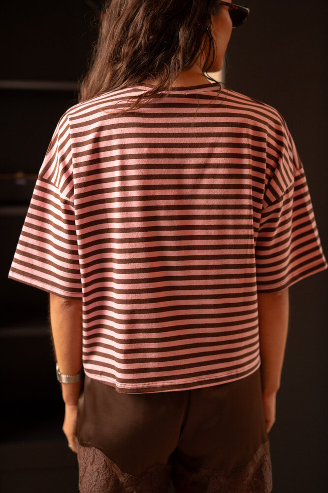 SOLIRA t-shirt rose/marron