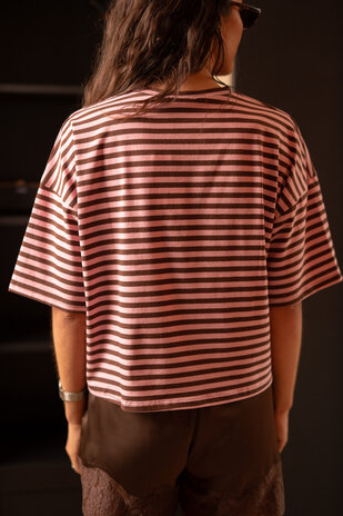 SOLIRA t-shirt rose/marron