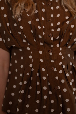 VIRELA chemise à pois marron VIRELA chemise à pois marron