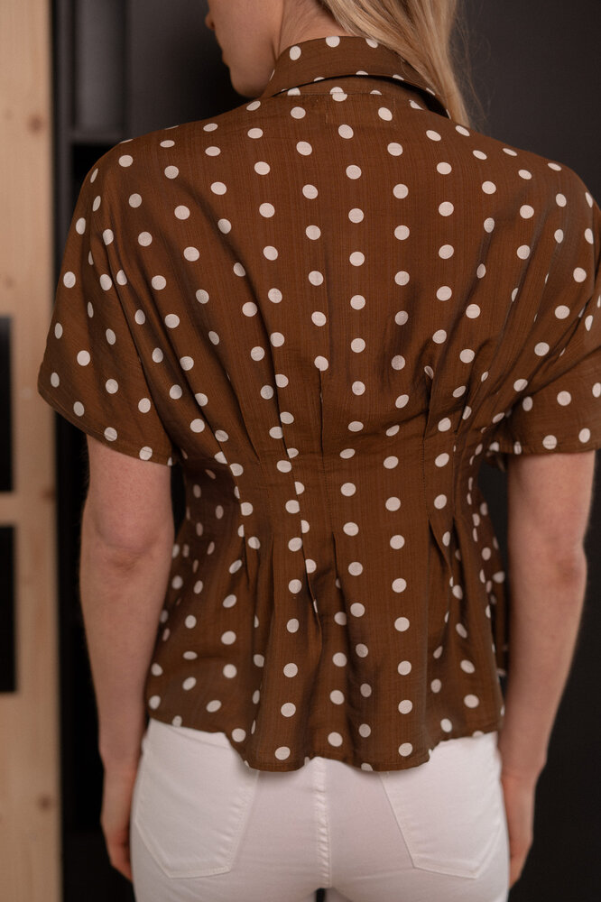 VIRELA chemise à pois marron VIRELA chemise à pois marron