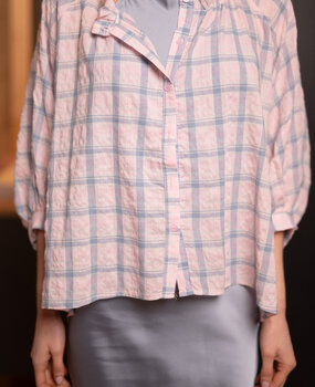 ALZORA chemise a carreaux rose/bleu