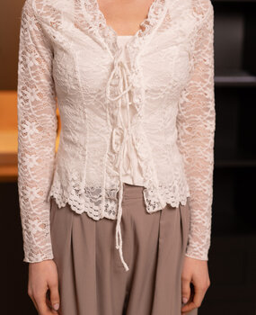 NALEYA top à dentelle blanc