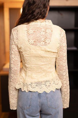 NALEYA top à dentelle jaune NALEYA top à dentelle jaune