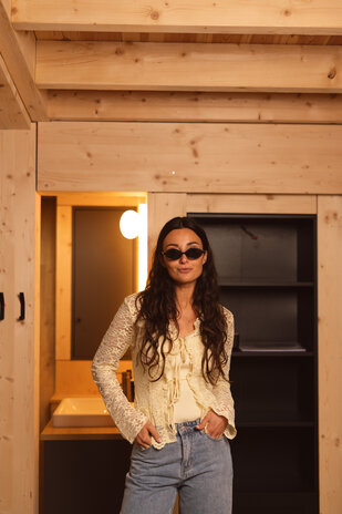 NALEYA top à dentelle jaune NALEYA top à dentelle jaune