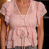 KIREL top à dentelle rose