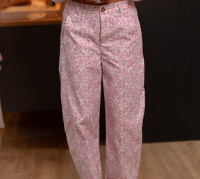 OLYRA pantalon rose fleuris