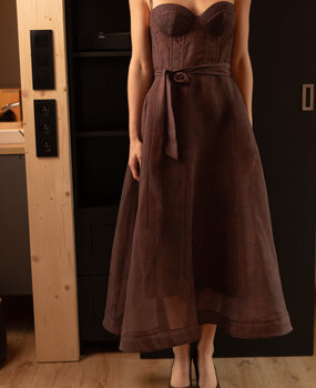 YLORA longue robe marron