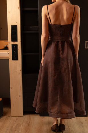 YLORA longue robe marron