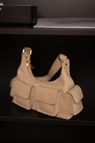 ELVORY sac cuir grainé beige