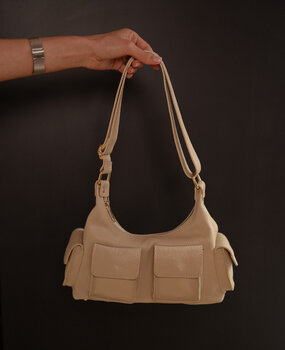 ELVORY sac cuir grainé beige ELVORY sac cuir grainé beige