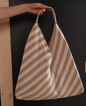 HOBO sac rayé beige/blanc