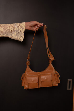 ELVORY sac cuir grainé camel