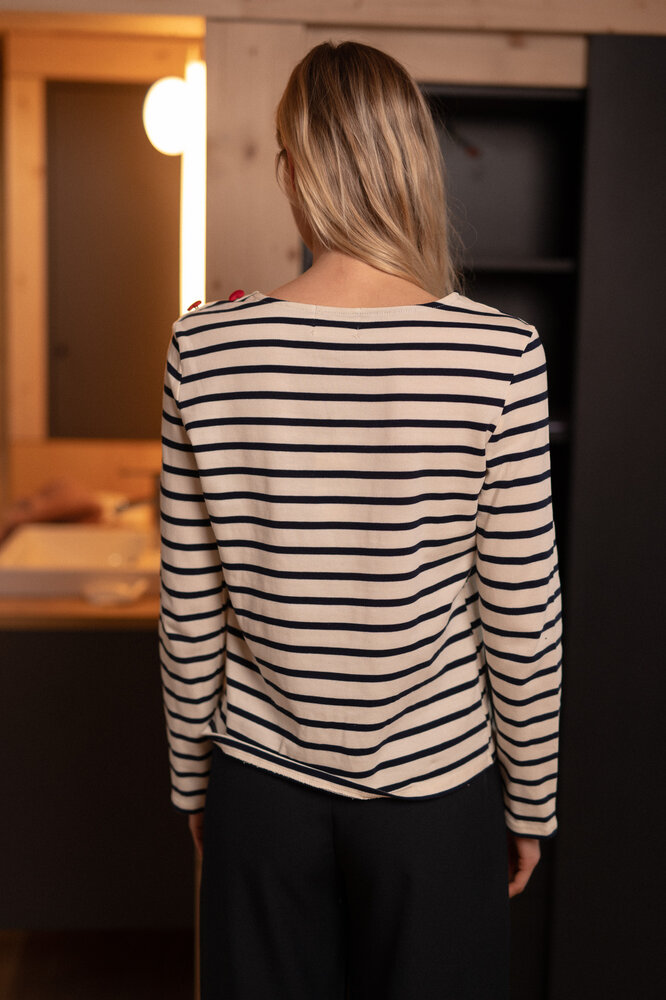 CAMILLE marinière écru et marine