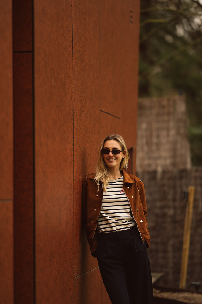 CAMILLE marinière écru et marine