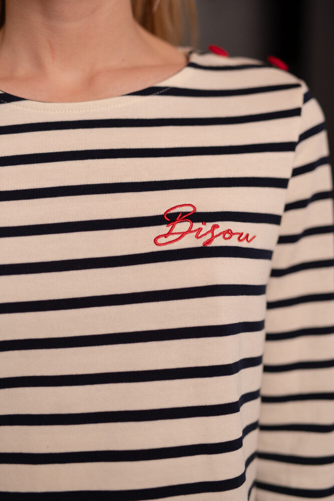 CAMILLE marinière écru et marine